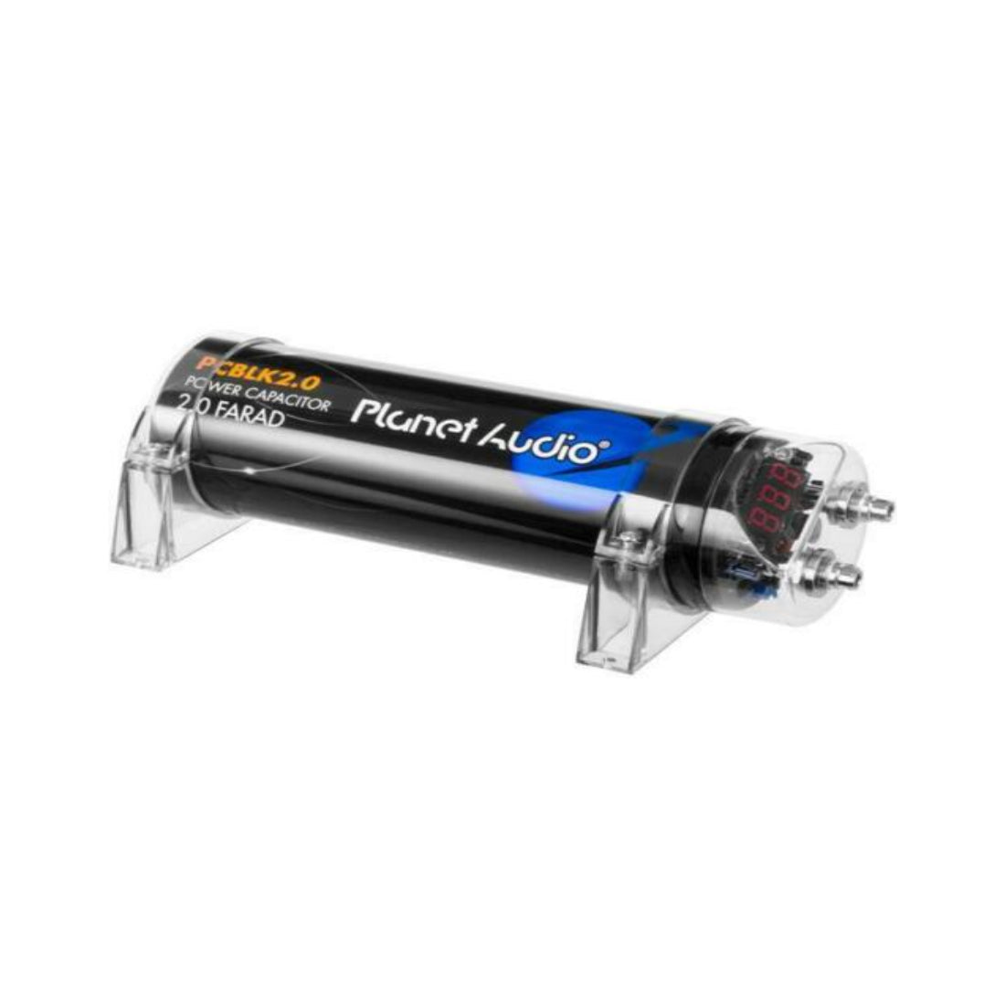 Planet Audio PCBLK2.0 Black 2 Farad Power Capacitor with Digital Voltage Display