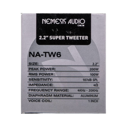 Nemesis Audio NA-TW6 2.2" 200W Max 4-Ohm 1" Voice Coil Car Super Tweeter