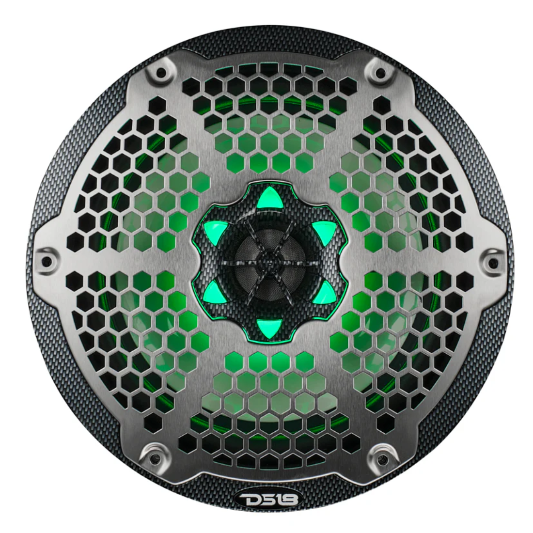 DS18 CF-8M 8" 2-Way 125W RMS 4-Ohm Marine Coaxial Speakers w/ RGB LED Lights