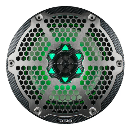 DS18 CF-8M 8" 2-Way 125W RMS 4-Ohm Marine Coaxial Speakers w/ RGB LED Lights