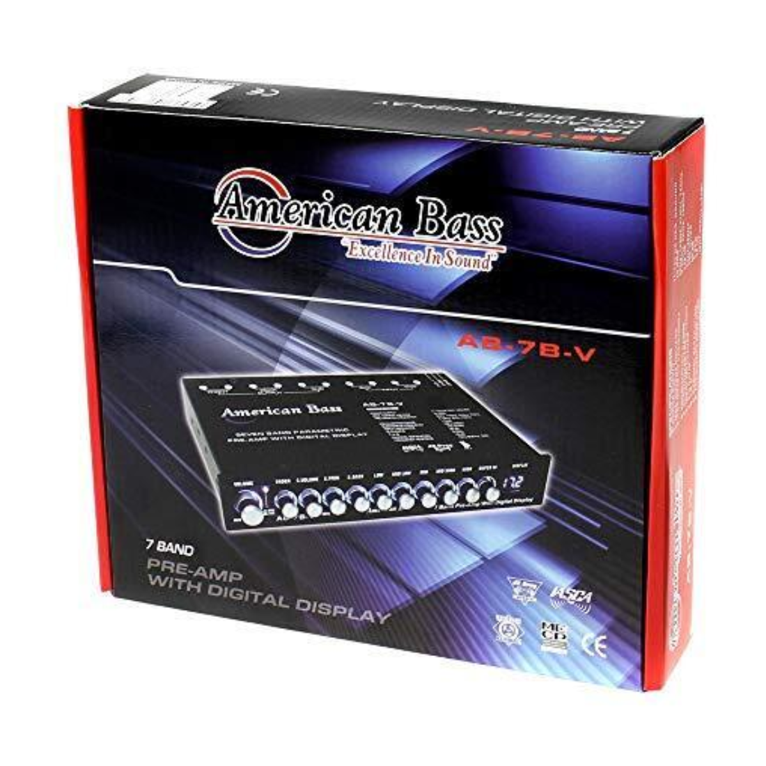 American Bass ABV-7B 7-Band Parametric Equalizer Pre-Amp with Digital Display