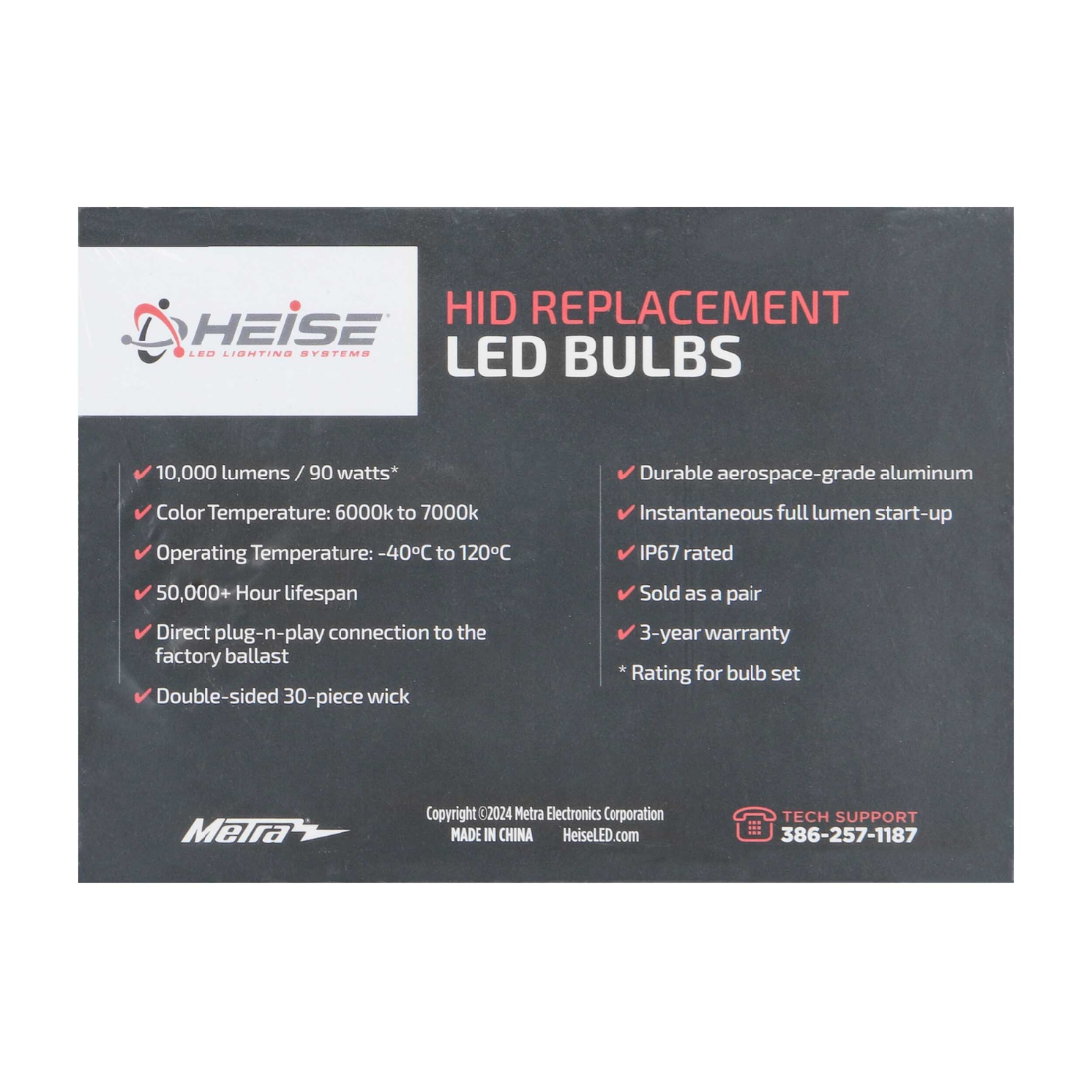 Heise HE-D2SR-HID 10,000 Lumens D2 HID to LED Conversion Replacement LED Bulb