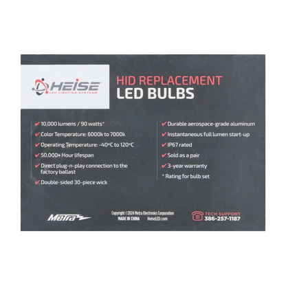 Heise HE-D2SR-HID 10,000 Lumens D2 HID to LED Conversion Replacement LED Bulb