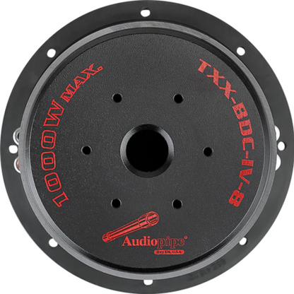 Audiopipe TXX-BDC-IV-8 8" 1000W Max Dual 4-Ohm Voice Coil Quad Stack Subwoofer