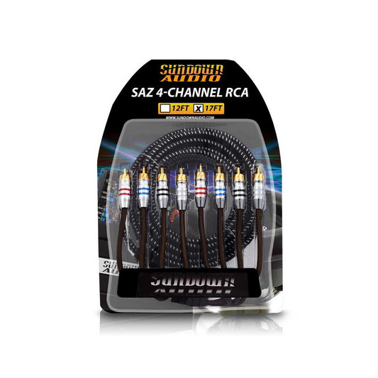 Sundown Audio SAZ-17.4 4-Channel 17Ft. Twisted 100% OFC RCA Interconnect Cable