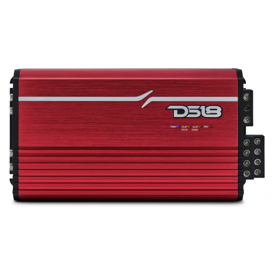 DS18 FRP-2.4K4/RD 4-Channel 2400W RMS Full-Range Class-D Amplifier (Red)