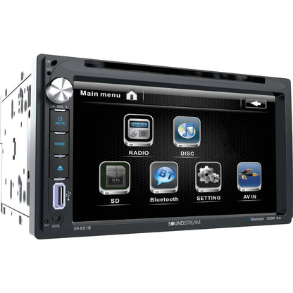 SOUNDSTREAM VR-651B 6.75 Inch Double DIN LCD Multimedia DVD Player Car Audio Receiver