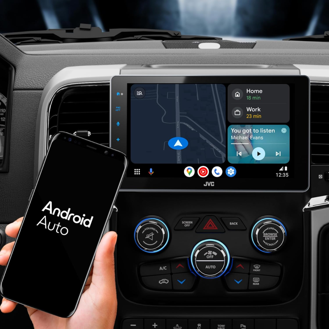 JVC KW-Z900W 1DIN 9" Digital Multimedia Receiver w/ Apple CarPlay & Android Auto