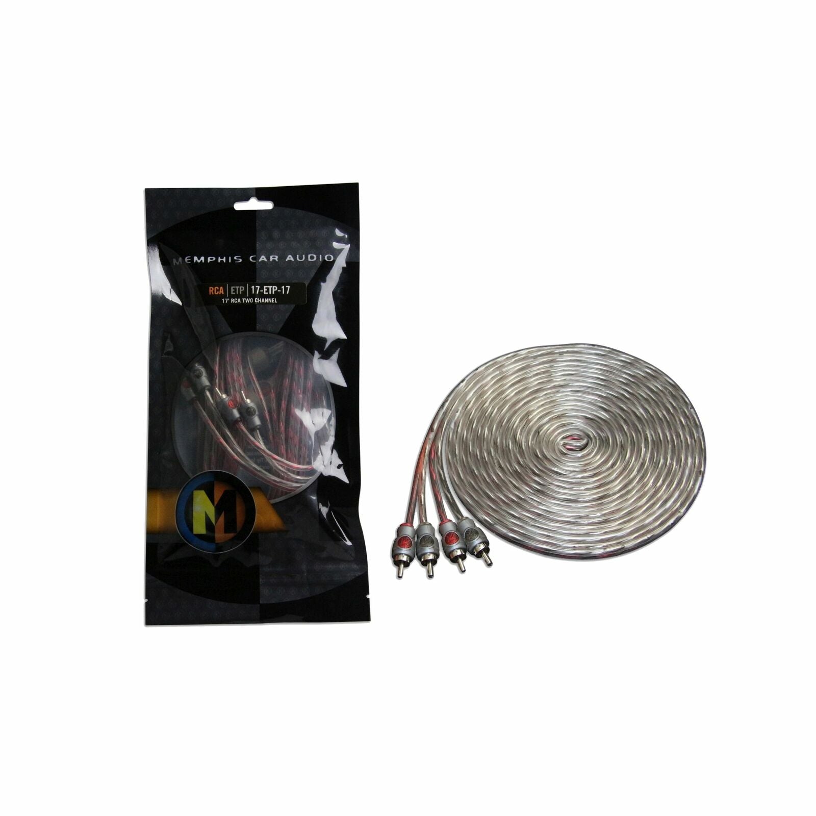 Memphis Audio ETP-17 17FT. 2-Channel Twisted Interconnect Car Audio RCA Cable