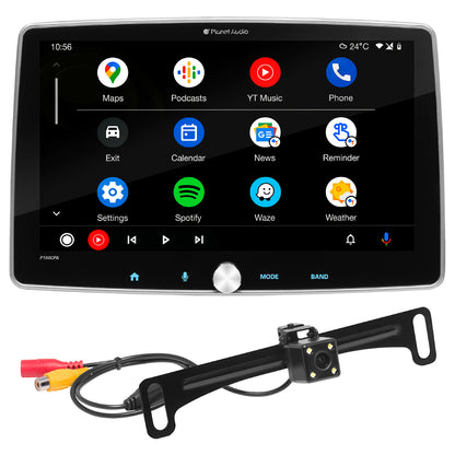 Planet Audio P100CPAC Single-DIN, Apple CarPlay & Android Auto, MECH-LESS Multimedia Player (no CD/DVD) 10.1" Touchscreen Bluetooth