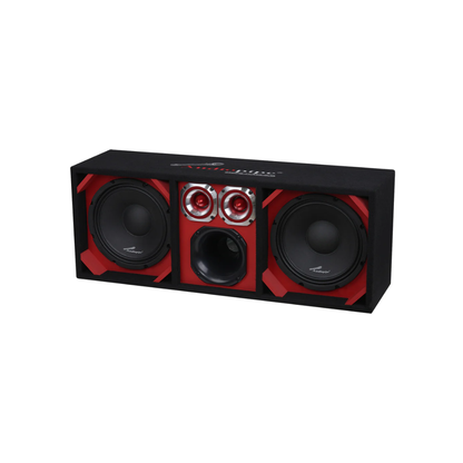 Audiopipe AP-CHU-1028RED Dual 10" Vented Sub Enclosure w/ 6" Driver 4" Tweeters