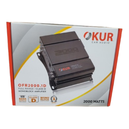 OKUR OFR2000.1D 1-CH Monoblock 2000W Full-Range Class-D Car Audio Amplifier