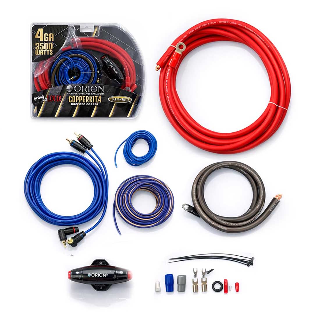 Orion COPPERKIT4 4-Gauge 100% Oxygen Free Copper Car Audio Amplifier Wiring Kit