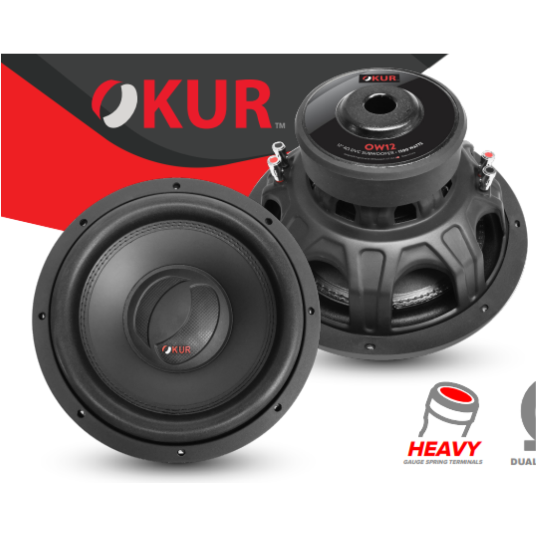 OKUR OW12 12" 1500W Dual 4-Ohm DVC 2" BASV Voice Coil Car Audio Subwoofer