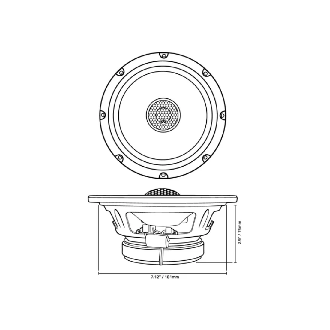 DB Drive WDX8MOTO 8" 2-Way 500W Max 4-Ohm Motorcycle Coaxial Loudspeakers (Pair)