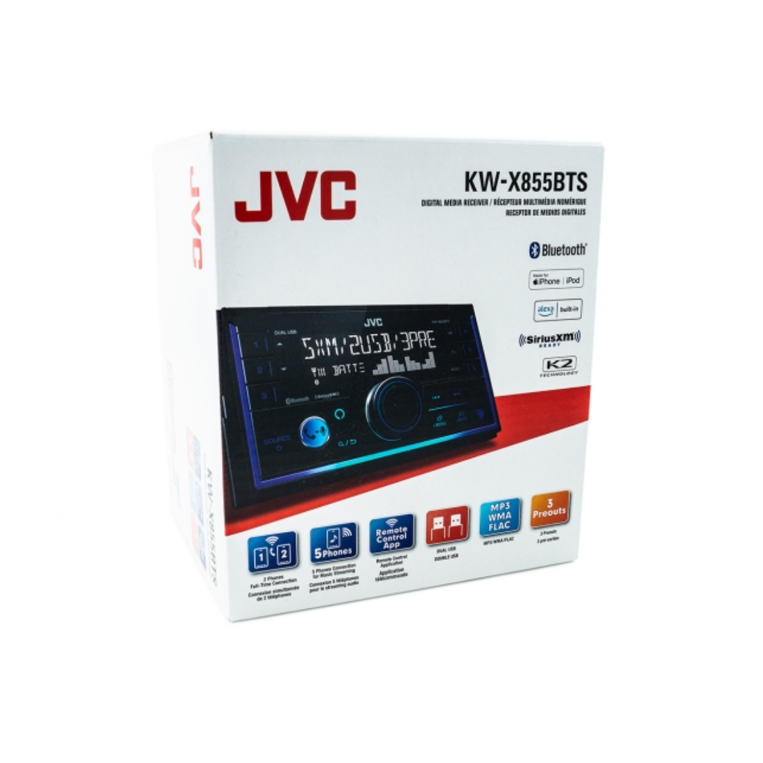 JVC KW-X855BTS 2-DIN Digital Media Receiver w/ Bluetooth / USB / Amazon Alexa