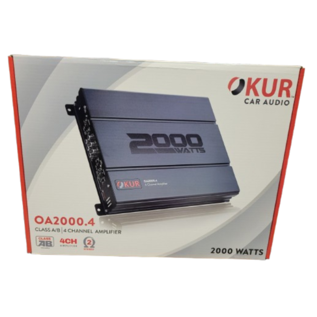 OKUR OA2000.4 4-Channel 2000 Watts 2-Ohm Stereo Class-A/B Car Audio Amplifier