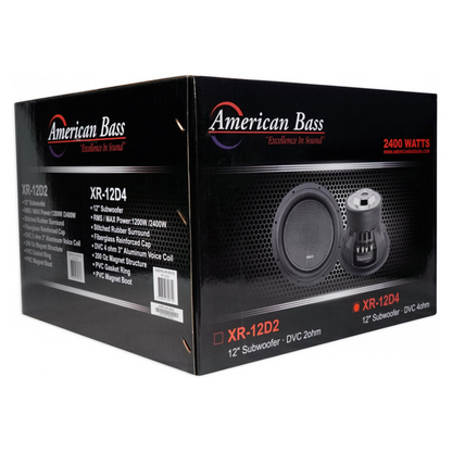 American Bass XR-12D4 12" 2400W Max Dual 4-Ohm Voice Coil Car Audio Subwoofer