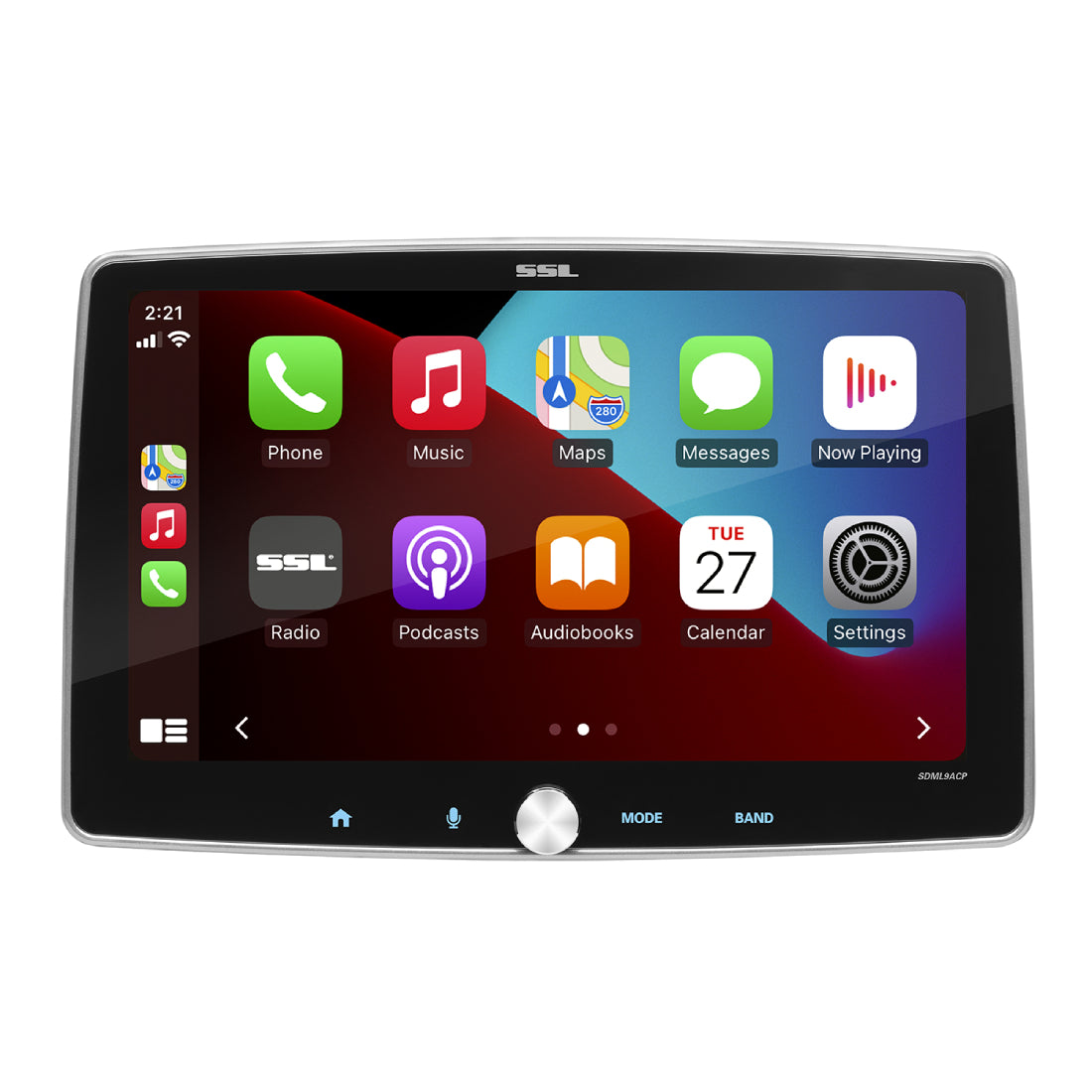 Sound Storm Laboratories SDML9ACP Single-DIN, Apple CarPlay & Android Auto, MECH-LESS Multimedia Player (no CD/DVD) 9" Touchscreen Bluetooth