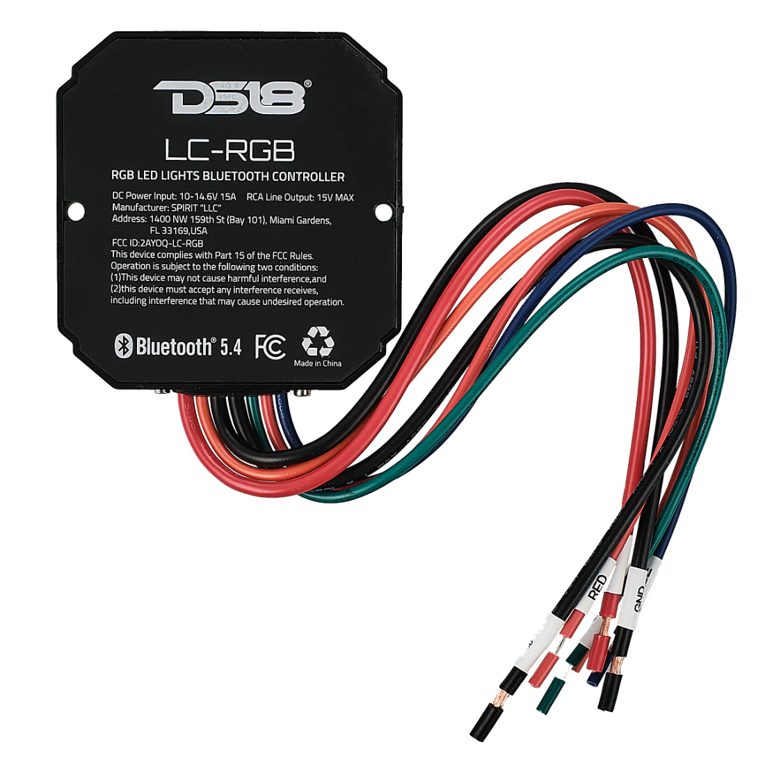 DS18 LC-RGB IP66 RGB LED Light Bluetooth v5.4 Controller - 100 Feet Long Range
