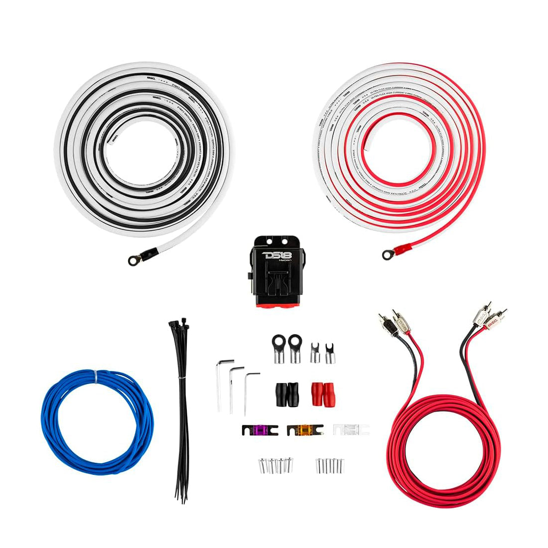 DS18 MOFCKIT4 4-Gauge Marine Tinned OFC Amplifier Installation Kit Up to 1800W