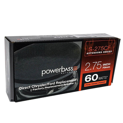 Powerbass S-275CF 60 W Max 2.75" 4-Ohm Car Audio Chrysler Ford Dual Cone Speaker