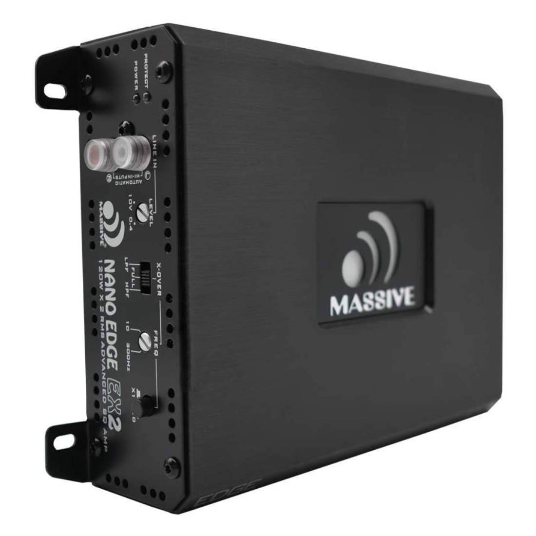 Massive Audio EX2 Nano Edge Series Amp (2 Channels, 120 Watts RMS x 2 at 4 Ohms, Class AB)