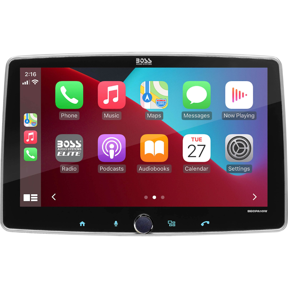 Boss Audio BECPA10W 1DIN 10.1" Apple CarPlay Android Auto Digital Media Receiver