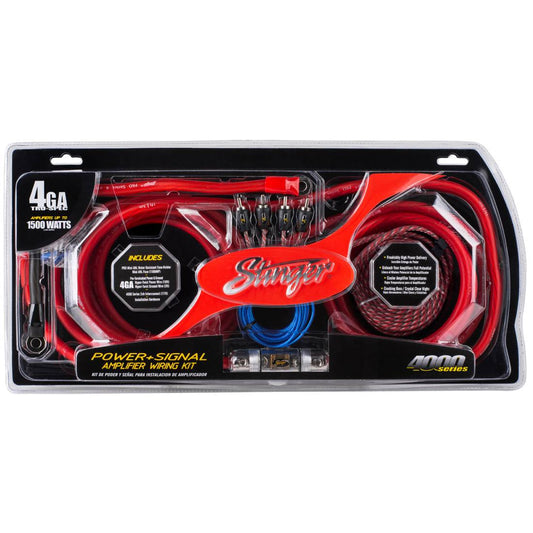 Stinger SK4641 4 Guage 4000 Series Car Audio Amplifier Wiring Installation Kit