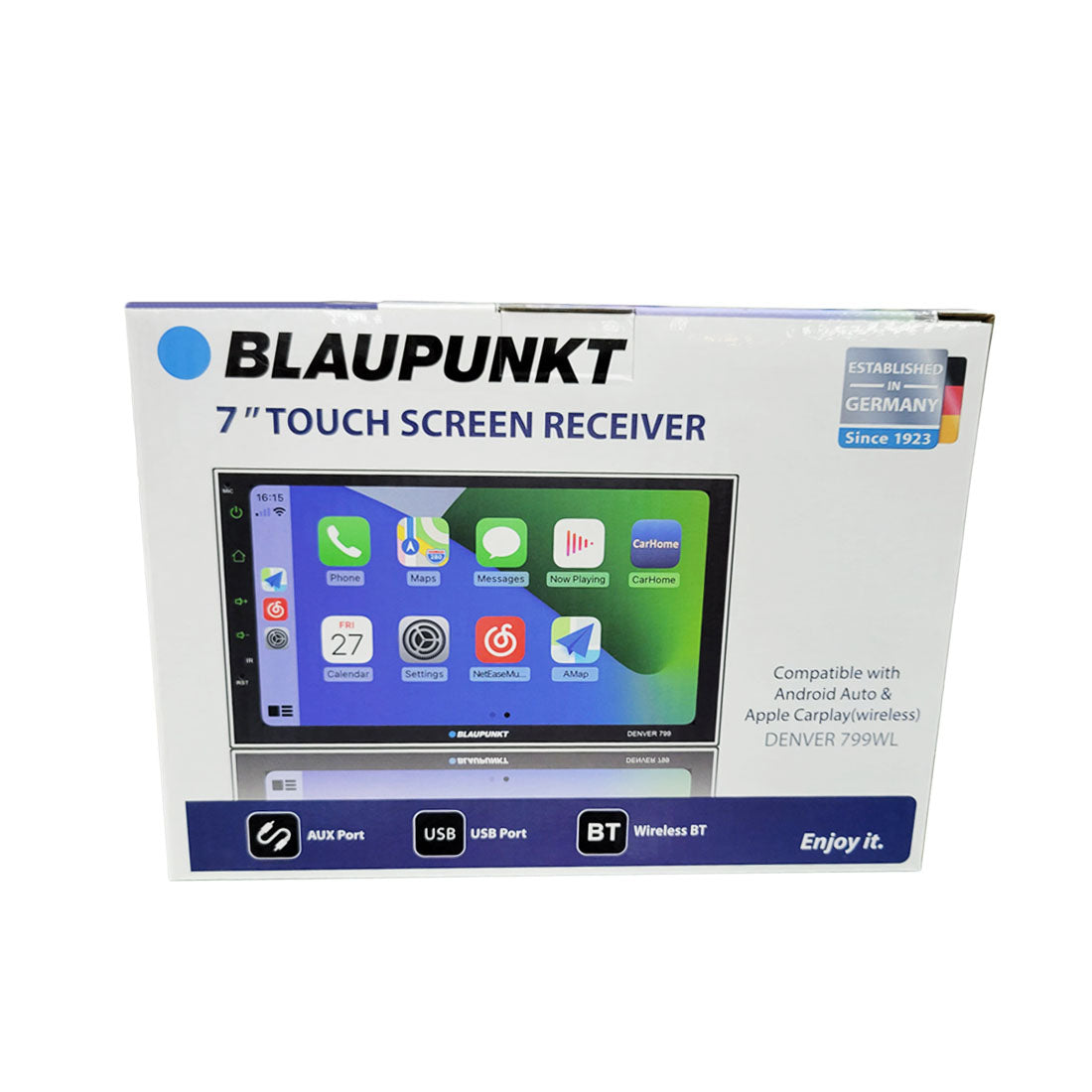 Blaupunkt DENVER 799WL 2-DIN Car Bluetooth Multimedia Receiver w/ 7" Touchscreen