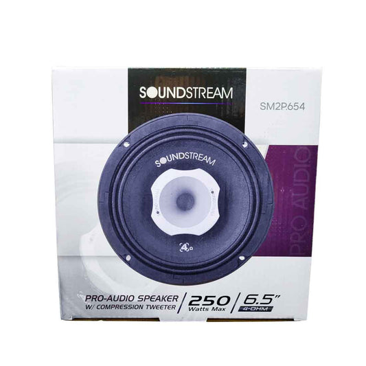 Soundstream SM2P.654 6.5" 2-Way 250W Pro-Audio Speaker w/ Compression Tweeter