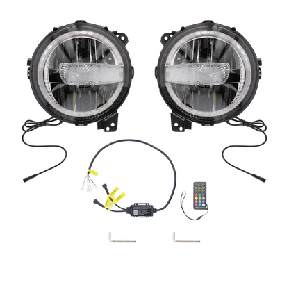 Metra JP-901RGBKT 9" Chasing LED Headlights for Jeep Wrangler Gladiator 2018-Up