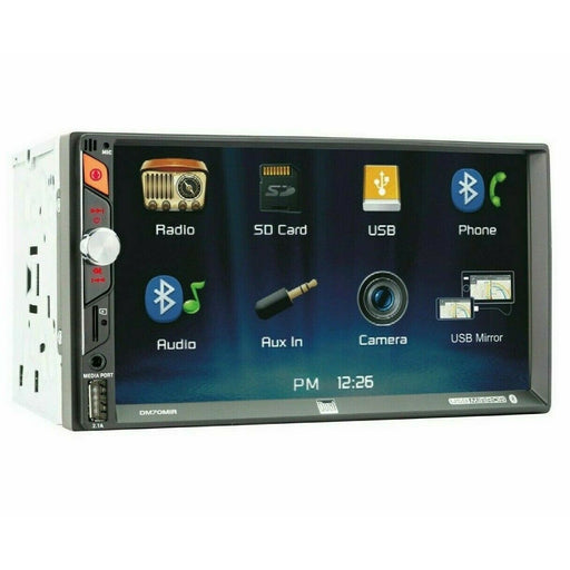 Dual DM70MIR 2-DIN USB Mirroring Mechless Digital Media 7" Touchscreen Reciever