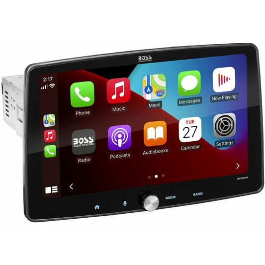 BOSS BCPA10 1-DIN 10.1" Monitor Car Stereo Apple Carplay Android Auto Bluetooth