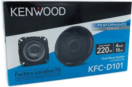 Kenwood KFC-D101 220 W Max 4" 2-Way 4 Ohms Stereo Car Audio Coaxial Speakers