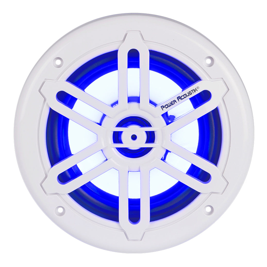 Power Acoustik MFL-65WB 6.5" Marine Coaxial Speakers w/ LED White & Black Grills