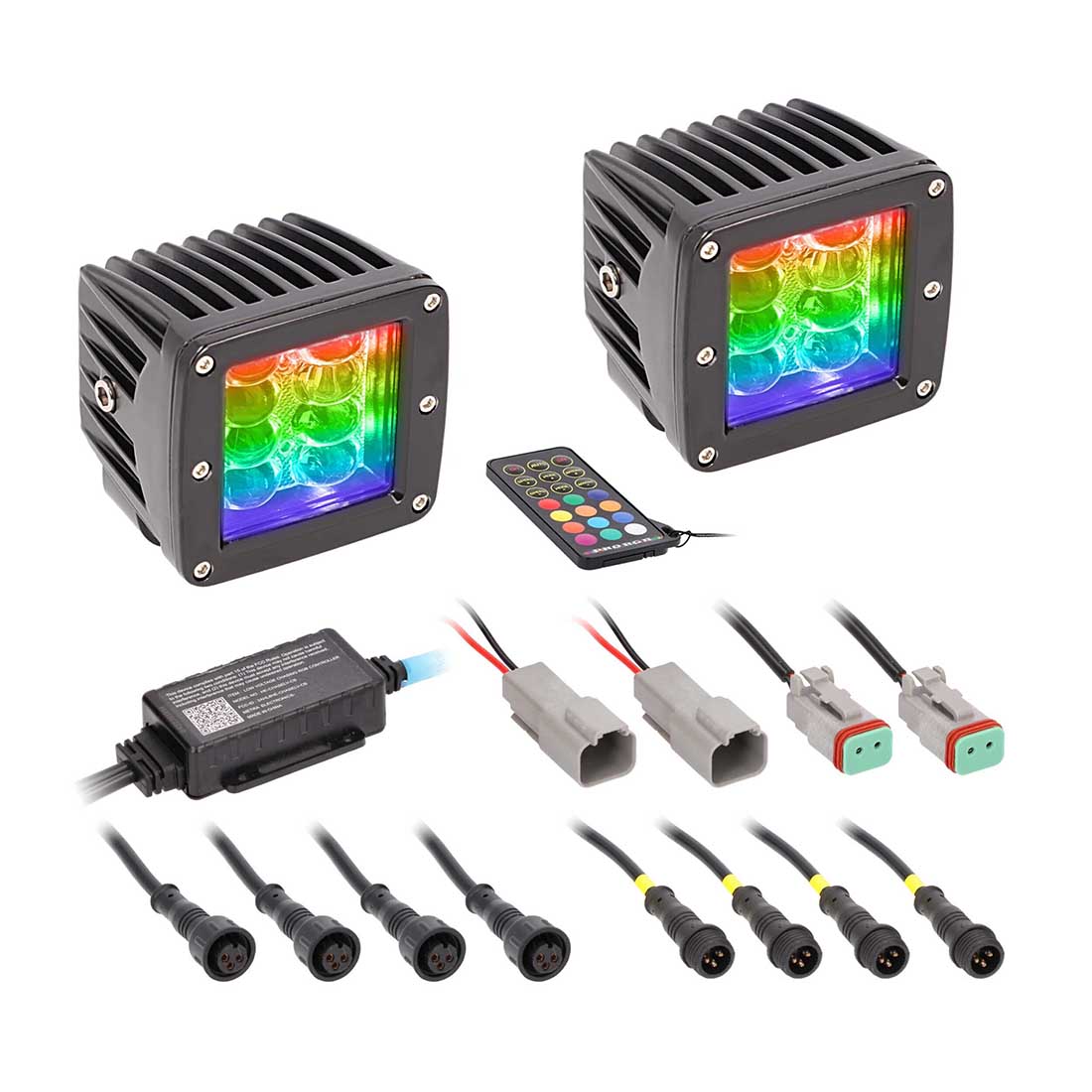 Heise HE-CHASE-CLKT Standard Mount Addressable Chasing LED Cube Lights (Pair)