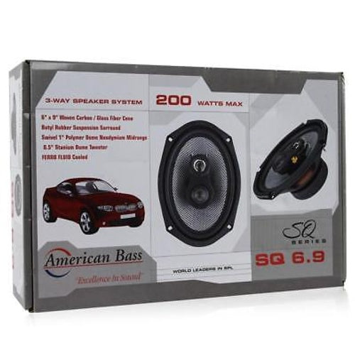 American Bass SQ6.9 320 W Max 6" x 3" 3-Way 4-Ohm Stereo Car Audio Speakers
