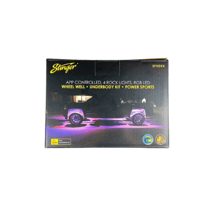 Stinger SPXDK4 Universal Underbody 4-Way Expandable Dynamic RGB Rock Light Kit