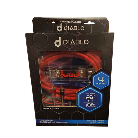 Diablo DB-4GK 4 Gauge Complete Amplifier Install Kit for Up To 2400W System