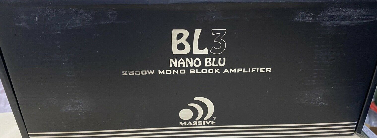 Massive Audio BL3 2800 Watts Max 4 Ohm Stable Nano BLU Mono Block Car Audio Amplifier