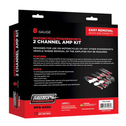 Metra MPS-AK82 8 Gauge 2-Channel Motorcycle & Powersports Amplifier Install Kit