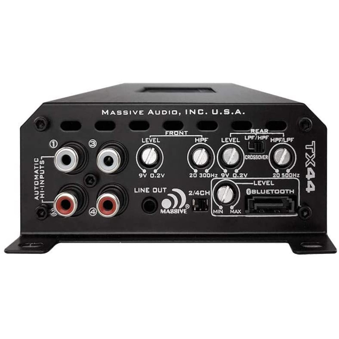 Massive Audio TX44 - 120 Watts X 4 @ 4 Ohm RMS 4 Channel Bluetooth Marine Amplifier