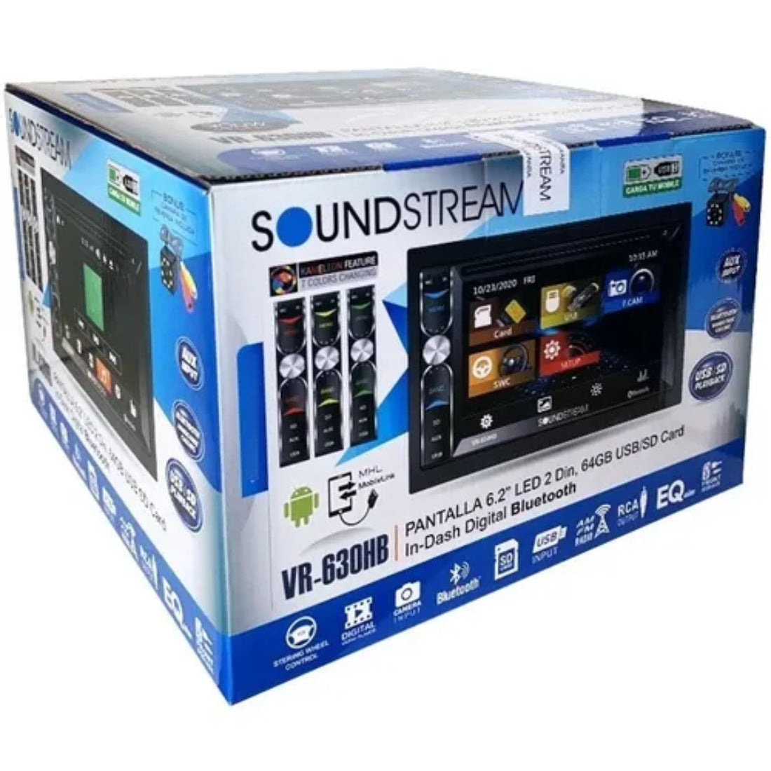 Soundstream VR-630HB 2-DIN Video In-Dash Multimedia Receiver 6.2" Touchscreen