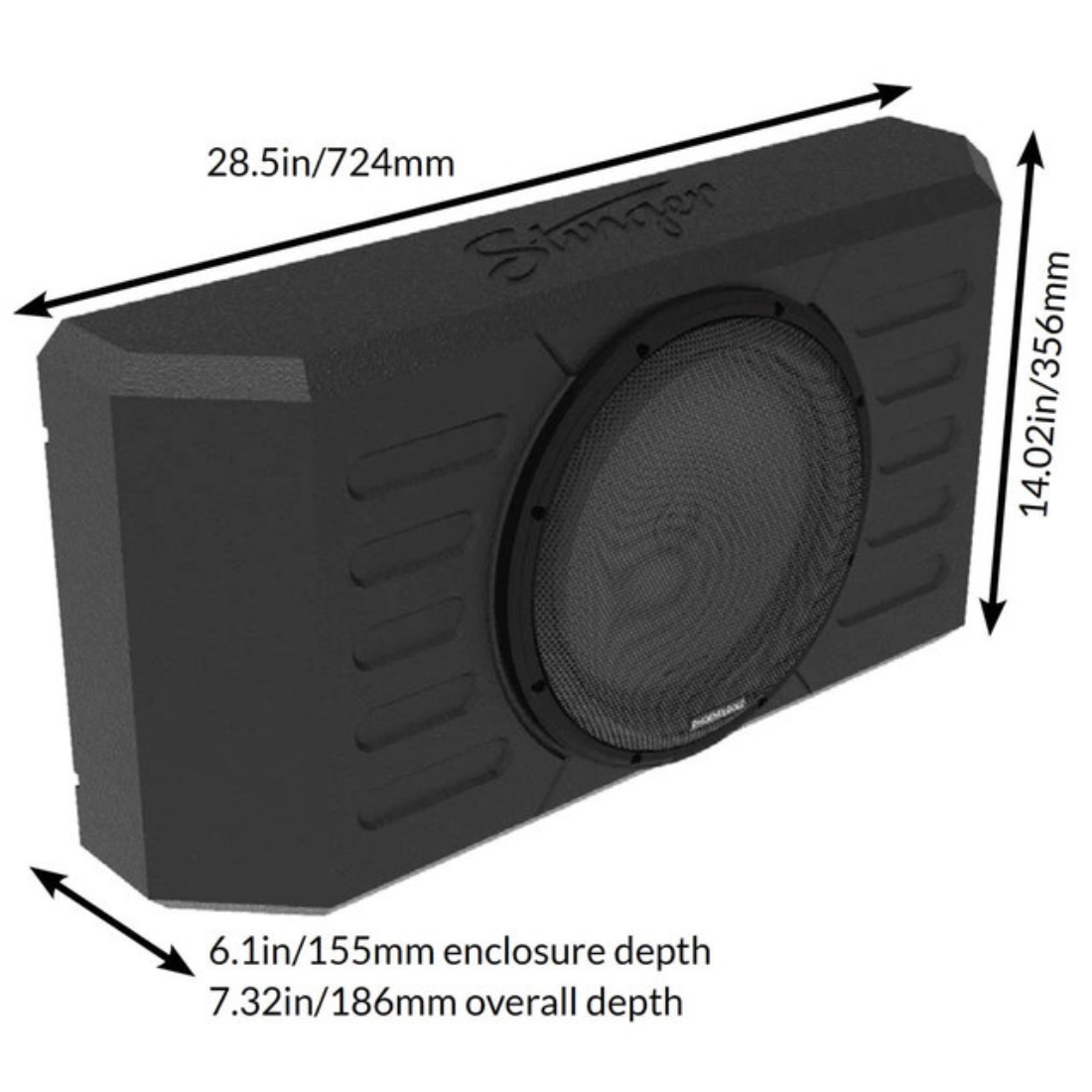 Stinger TXFBB12 12" 800W Max Swing Gate Subwoofer Enclosure for Ford Bronco 2021