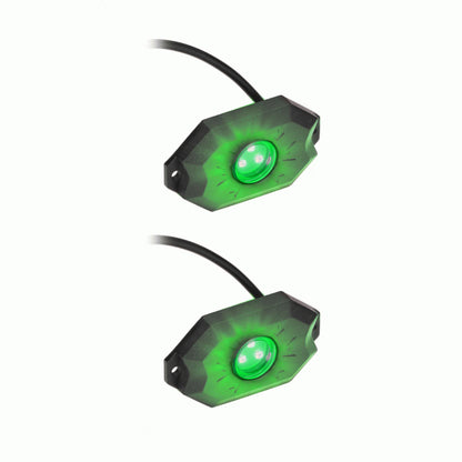 Metra DL-ROCKG IP67 Rated Single Color Universal LED Green Rock Lights - 2 Pack