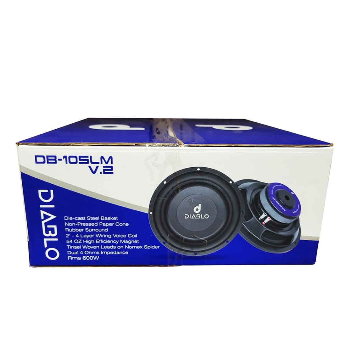 Diablo DB-10SLMV.2 10" 600W RMS Dual 4-Ohm Voice Coil DVC Car Audio Subwoofer