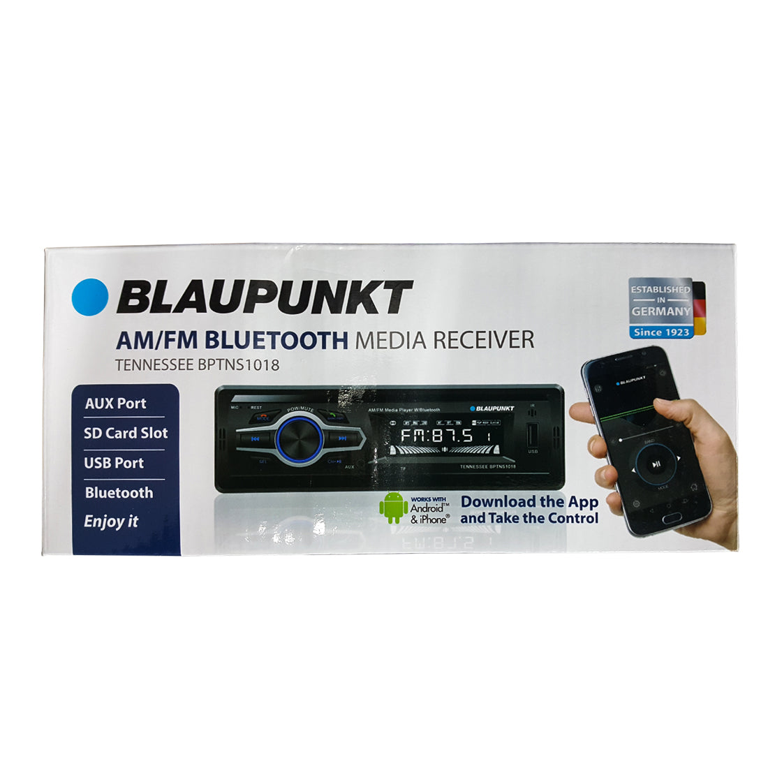 Blaupunkt Tennessee BPTNS1018 1-DIN Car In-Dash AM/FM Bluetooth Media Receiver