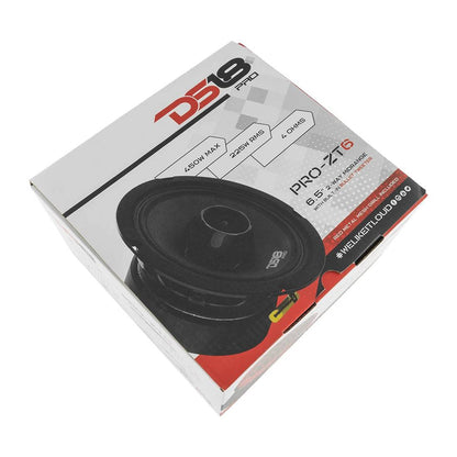 DS18 PRO-ZT6 450 Watts Max Power 4 Ohm 6.5" 2 Way Midrange Stereo Car Audio Speakers