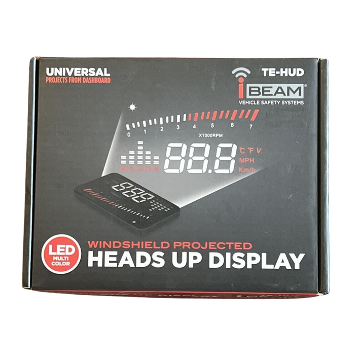 iBeam TE-HUD 3-Inch Multicolor LED Windshield Projected Heads-Up Display
